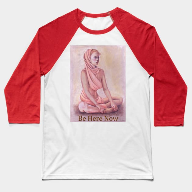 Meditating woman girl Baseball T-Shirt by Fantasyart123
